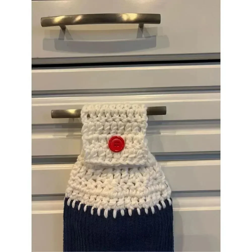 Crochet Top Kitchen Towel-All american fireworks